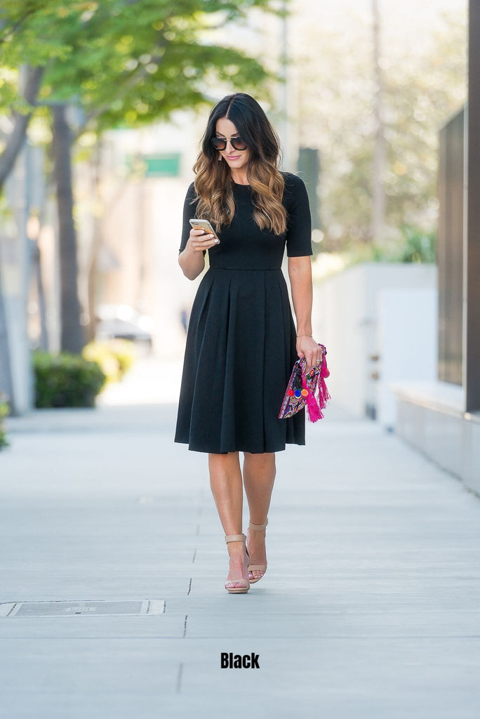 black linen a line dress