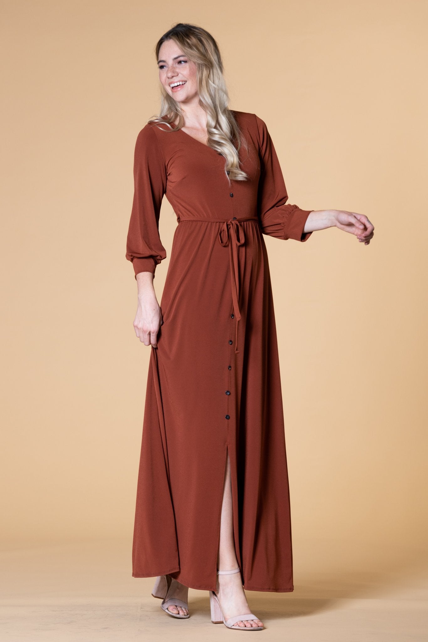 V Neck Maxi Modest Dress By Brigitte Brianna Sexymodest Boutique 