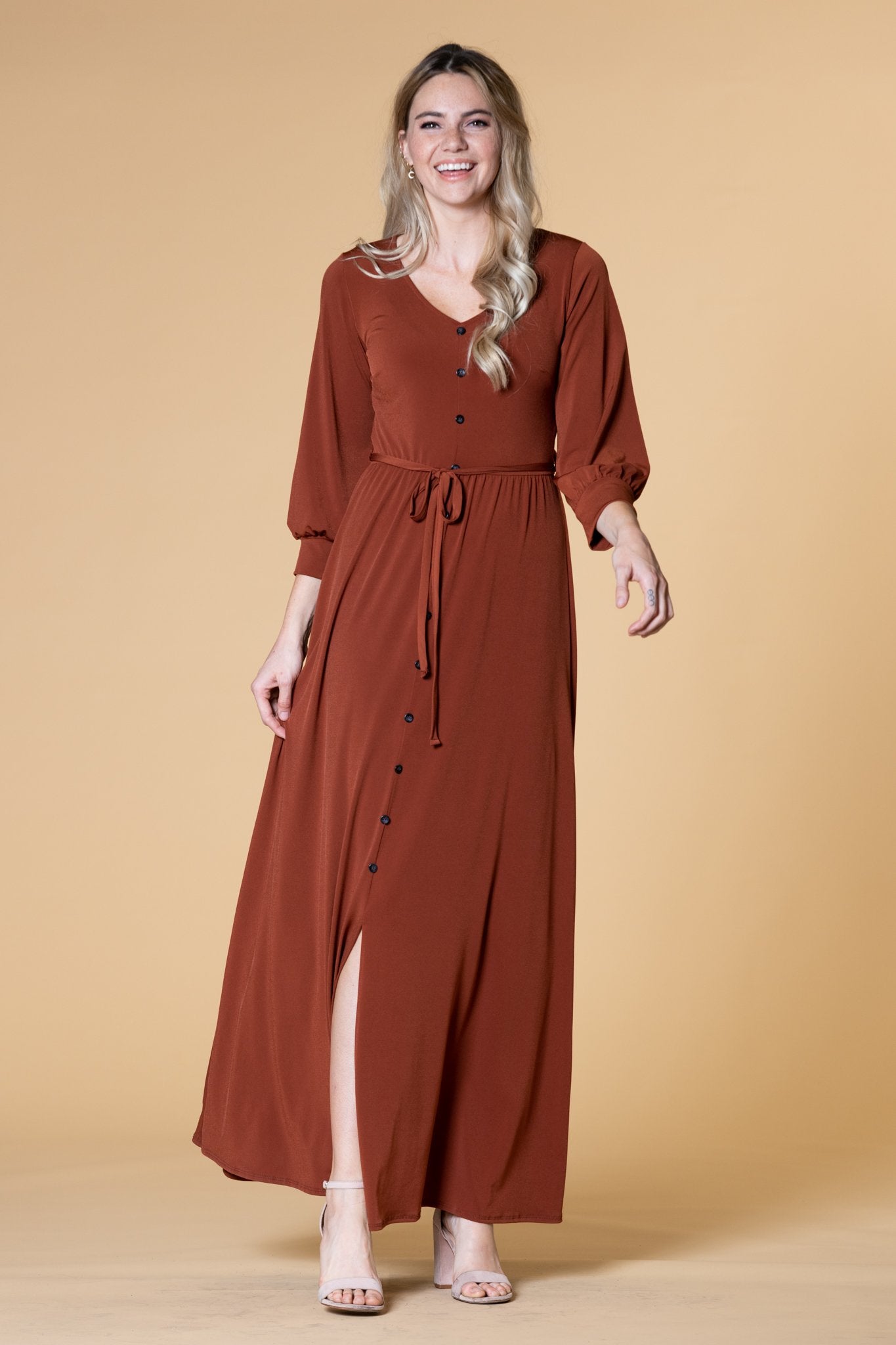 V Neck Maxi Modest Dress By Brigitte Brianna Sexymodest Boutique 