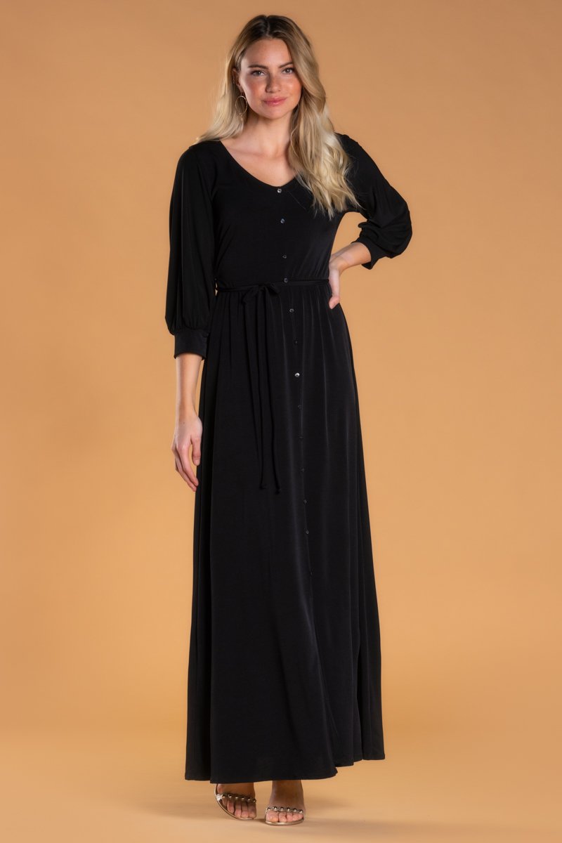 V Neck Maxi Modest Dress By Brigitte Brianna Sexymodest Boutique 7427