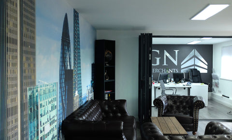 London Wall Mural and Bespoke Silver Wallpaper from 55MAX