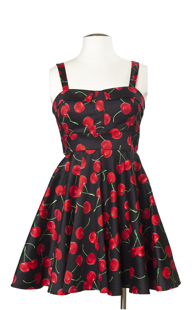 Cherry Possible Dress in Black | Indie Retro Vintage Dresses ...