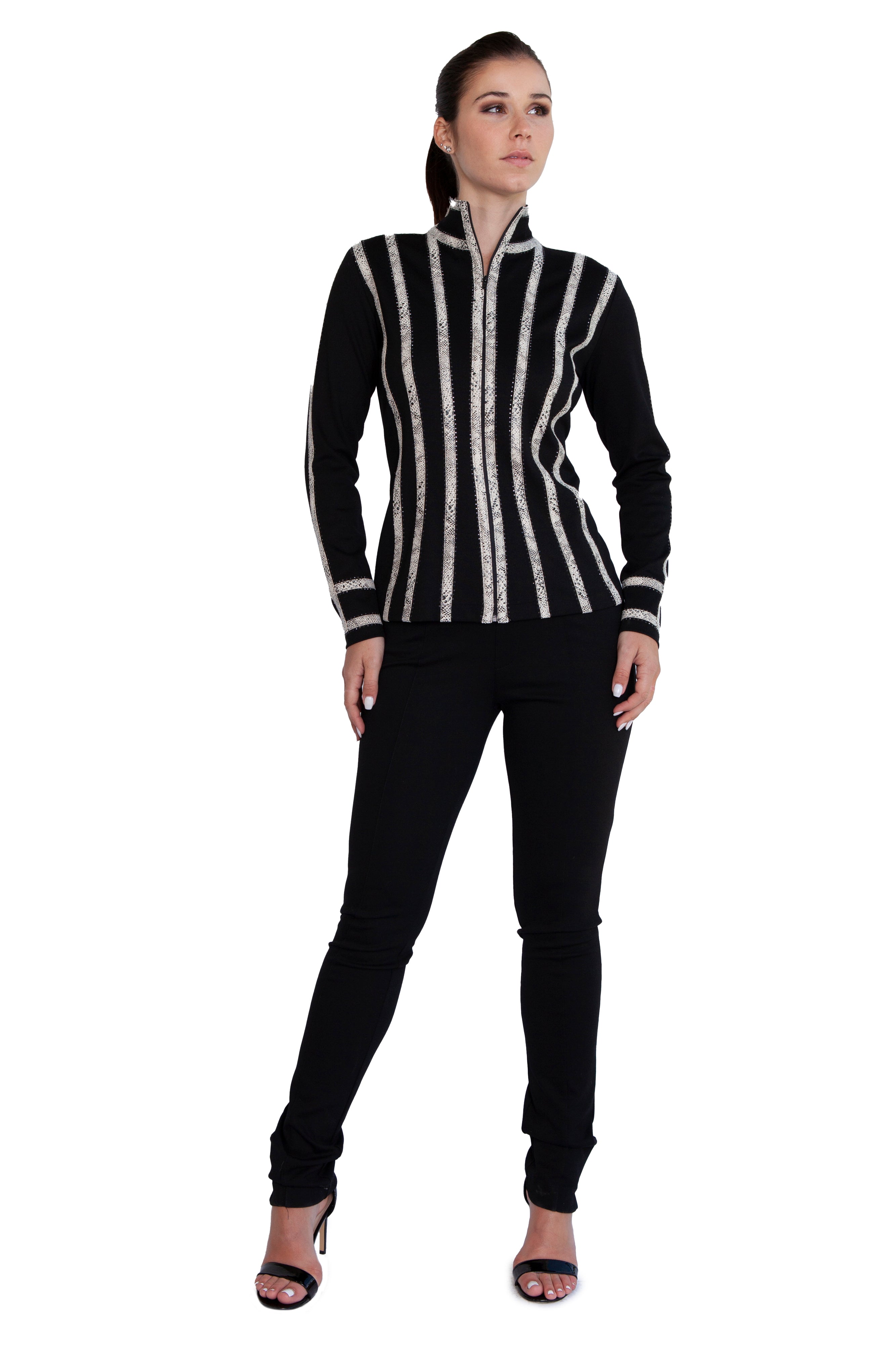 Snake Print Corset Stripe Jacket - W2500902