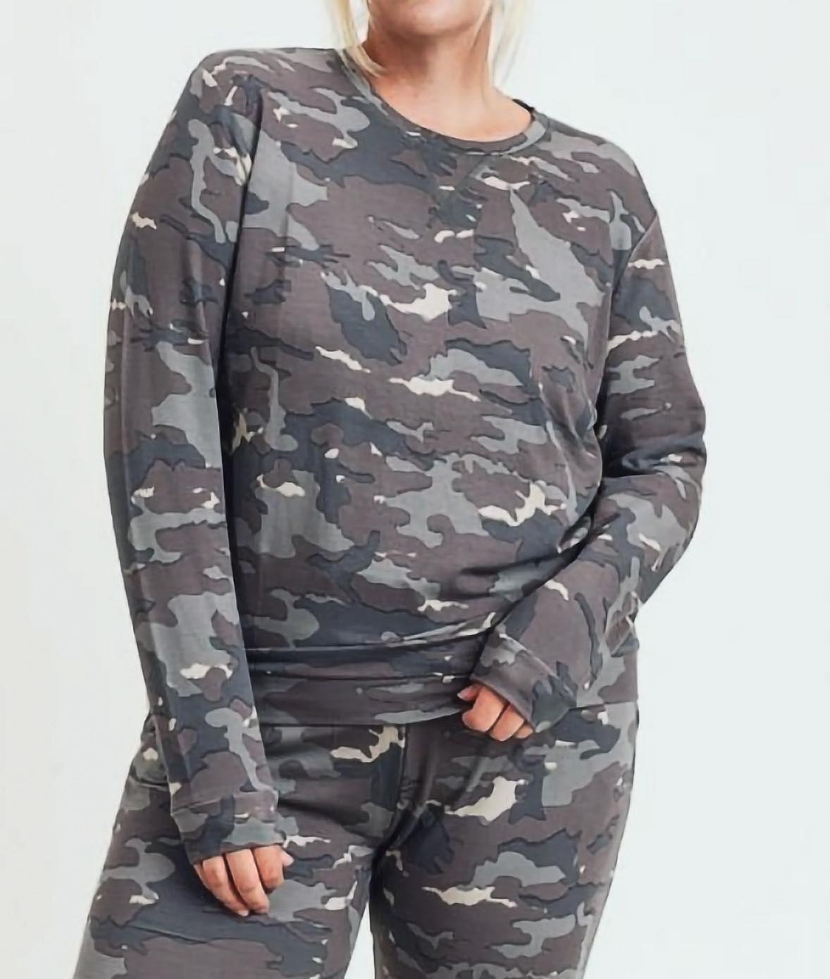 Shop Women's Plus Earth Camo Print Pullover | Softest, Best . - Nayked  Apparel