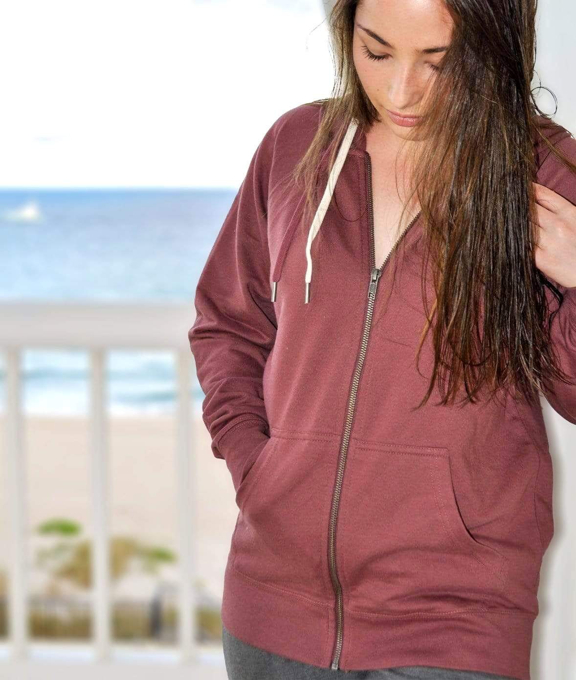 Nayked Apparel Women's French Terry Full-Zip Hoodie | Comfort Tops.