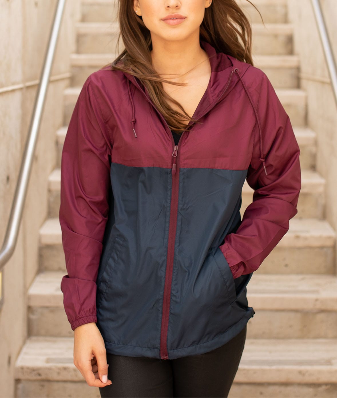 Women's Soft Lightweight Oversized Full-Zip Windbreaker Jacket - Nayked  Apparel