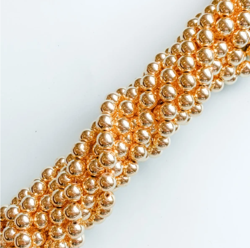 6mm Gold Hematite Rounds Strand – Beads, Inc.