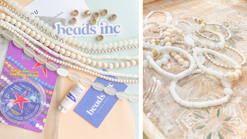 jasmine dunes stretchy bracelet making kit – Beads, Inc.
