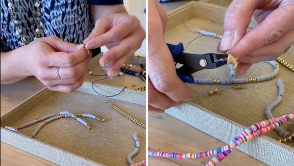 attaching clasps to wire for DIY necklace 