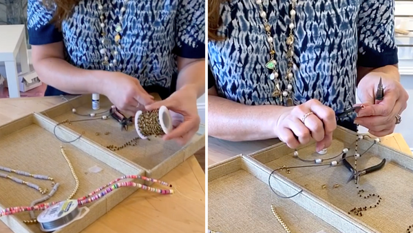 cutting rosary chain for DIY mask chain