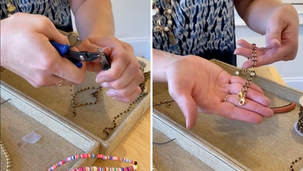 attaching clasps to rosary chain