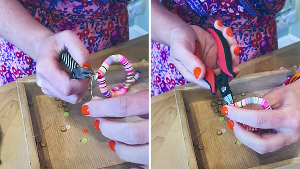 Creating a loop at the top of the hoop earring