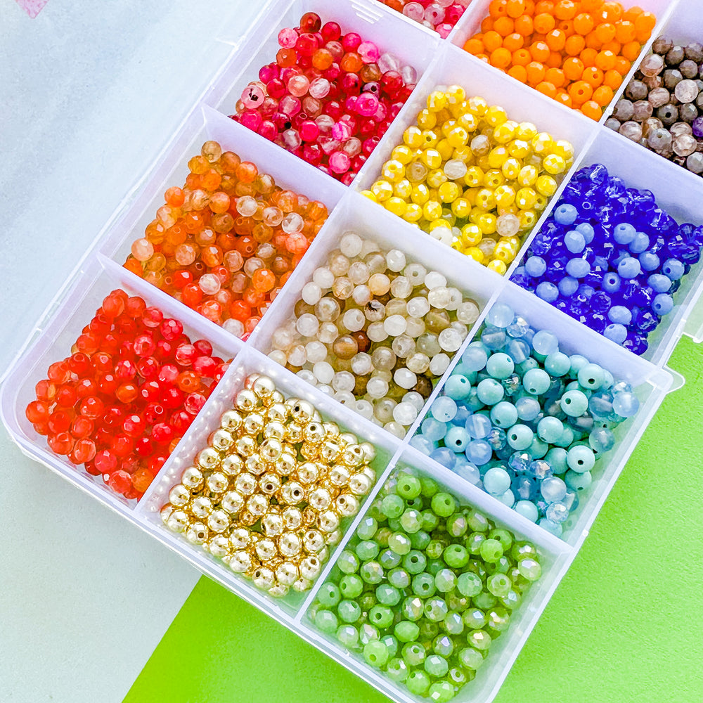 NCB 100pcs 6mm Mixedcolor ite Loose Beads for Jewelry Making