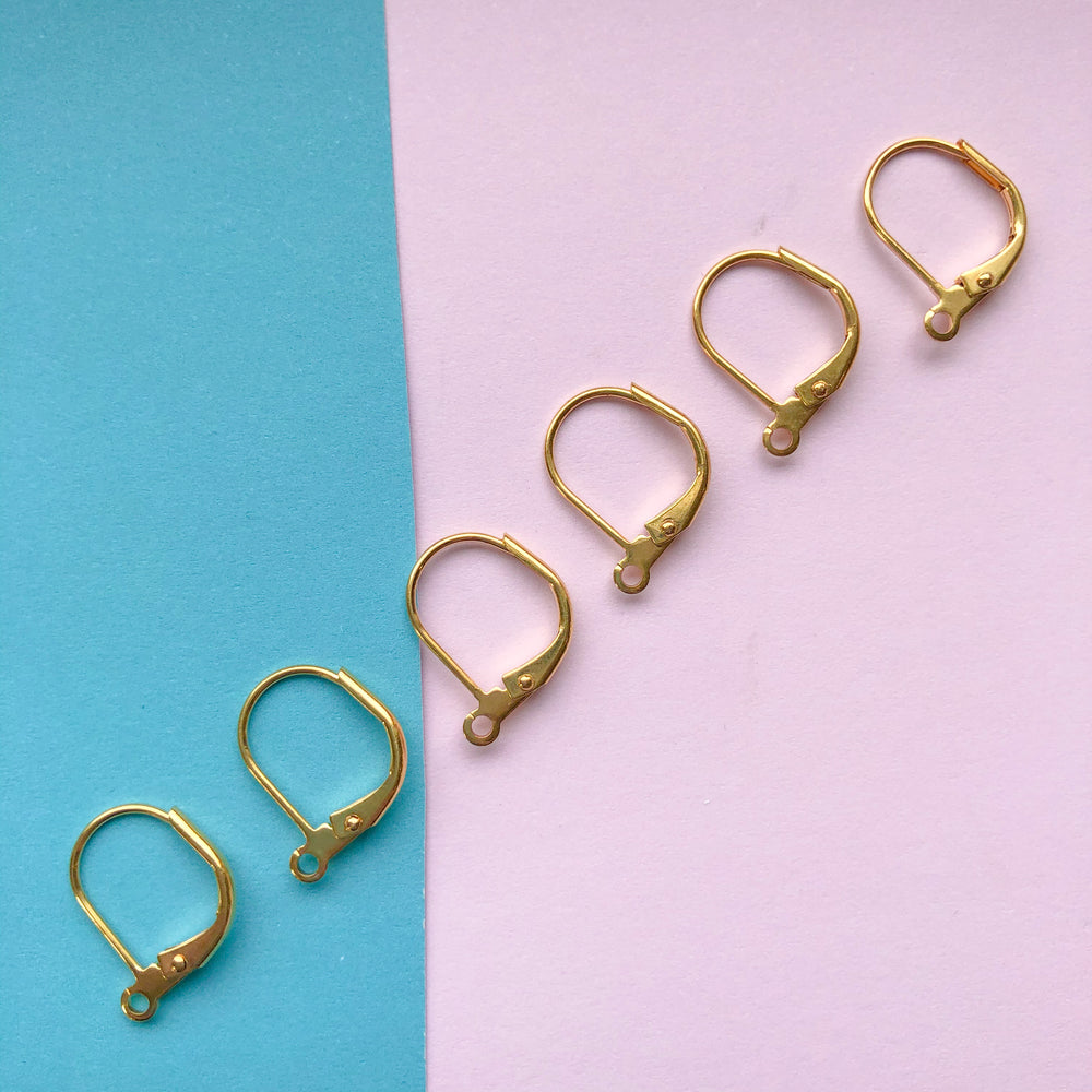 Gold Plated Concave Earring Post Findings