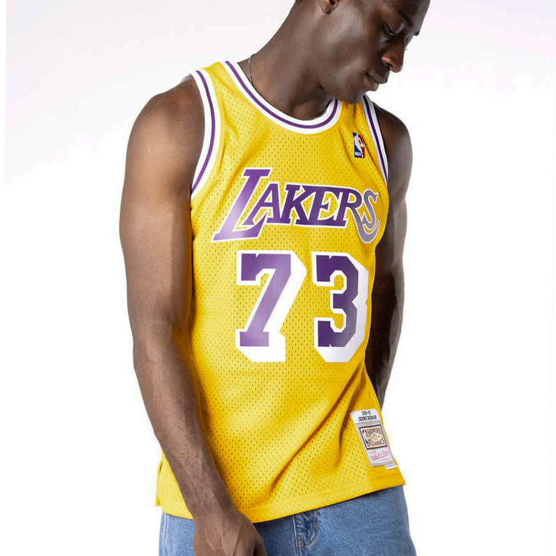 dennis rodman lakers jersey mitchell and ness