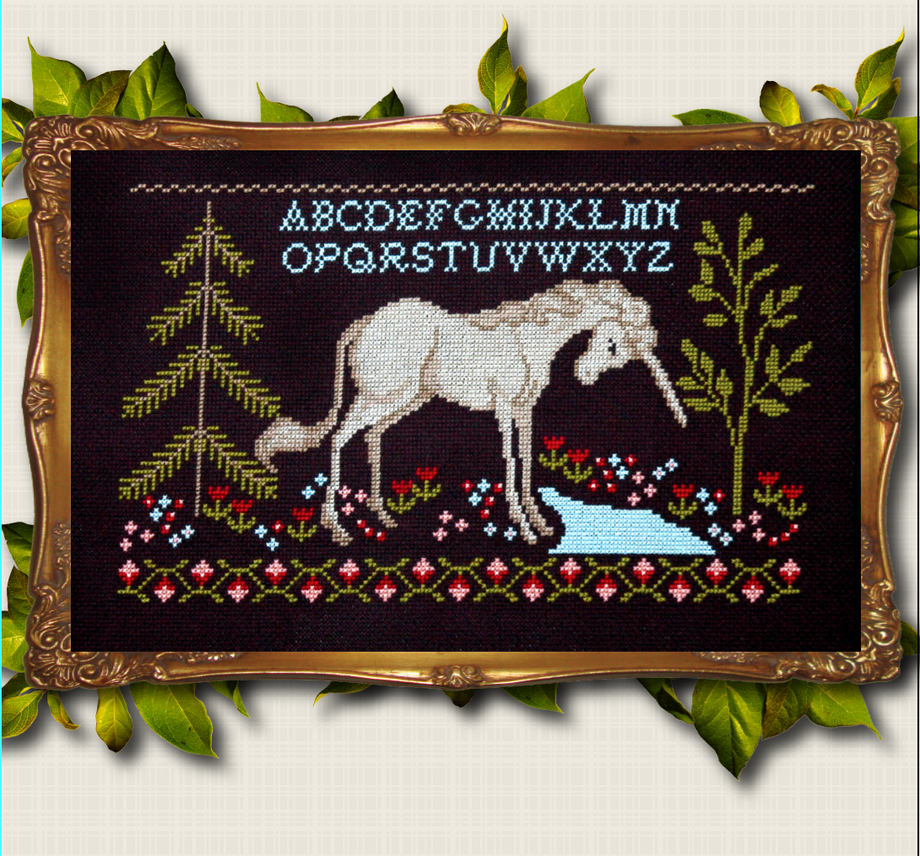 Magic Unicorn Cross Stitch Kit for Beginners Counted Pattern DIY