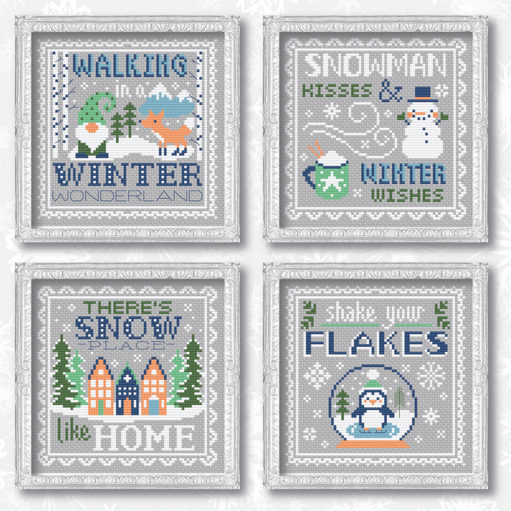 Cute Winter Snow Globes Cross Stitch Pattern Instant Download – Tiny  Modernist Cross Stitch