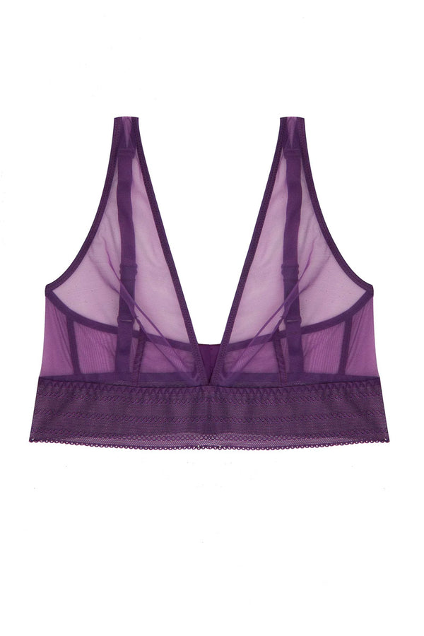 CREASE - Scalloped Silk Triangle Bra - Polle Purple - Modafirma