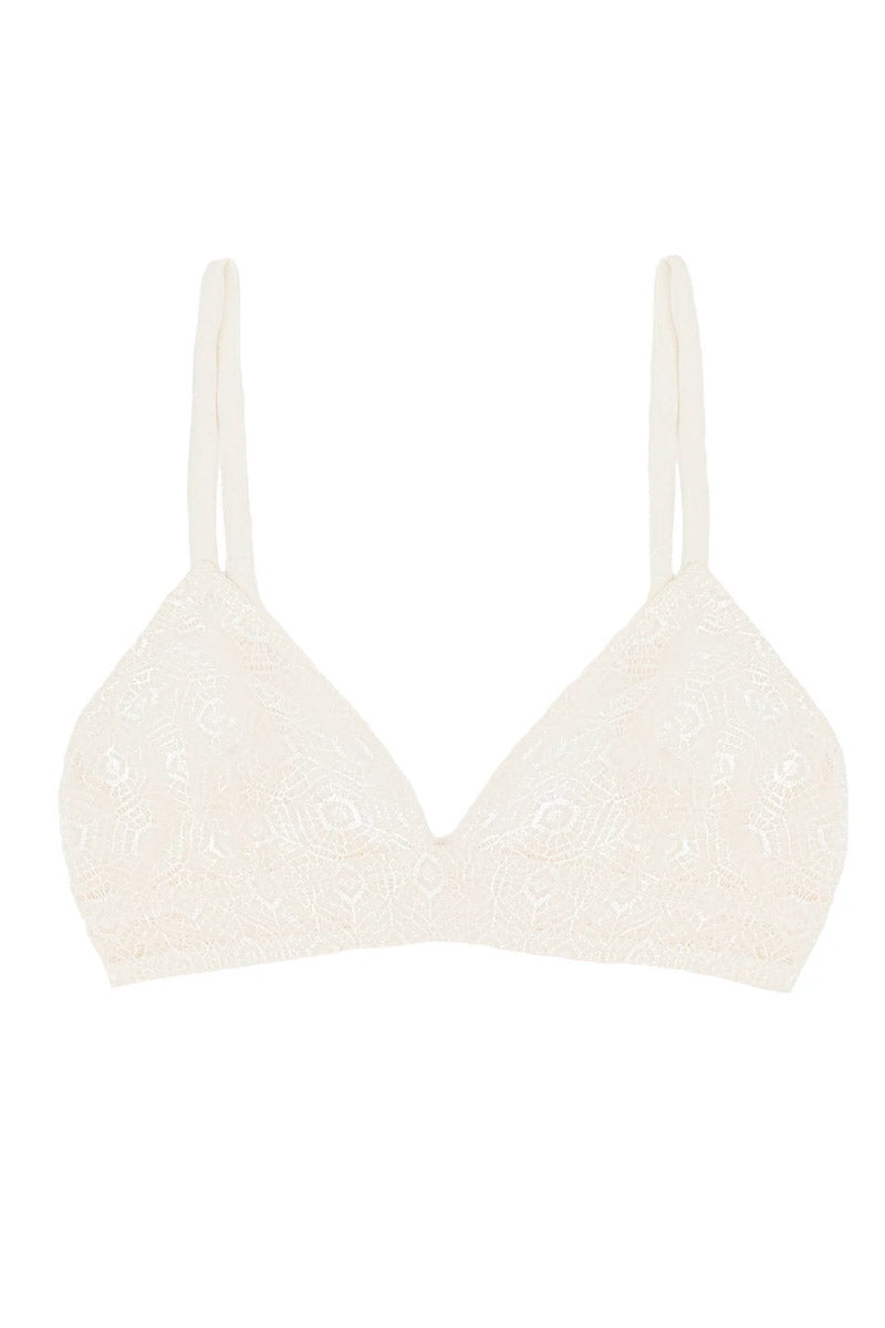 Dim Résille Chic white lace soft triangle bra