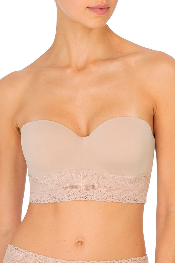 Montelle Women's Stretch Lightweight Foam Cup Strapless Bra, Optional  Straps Included, Nude, 32F