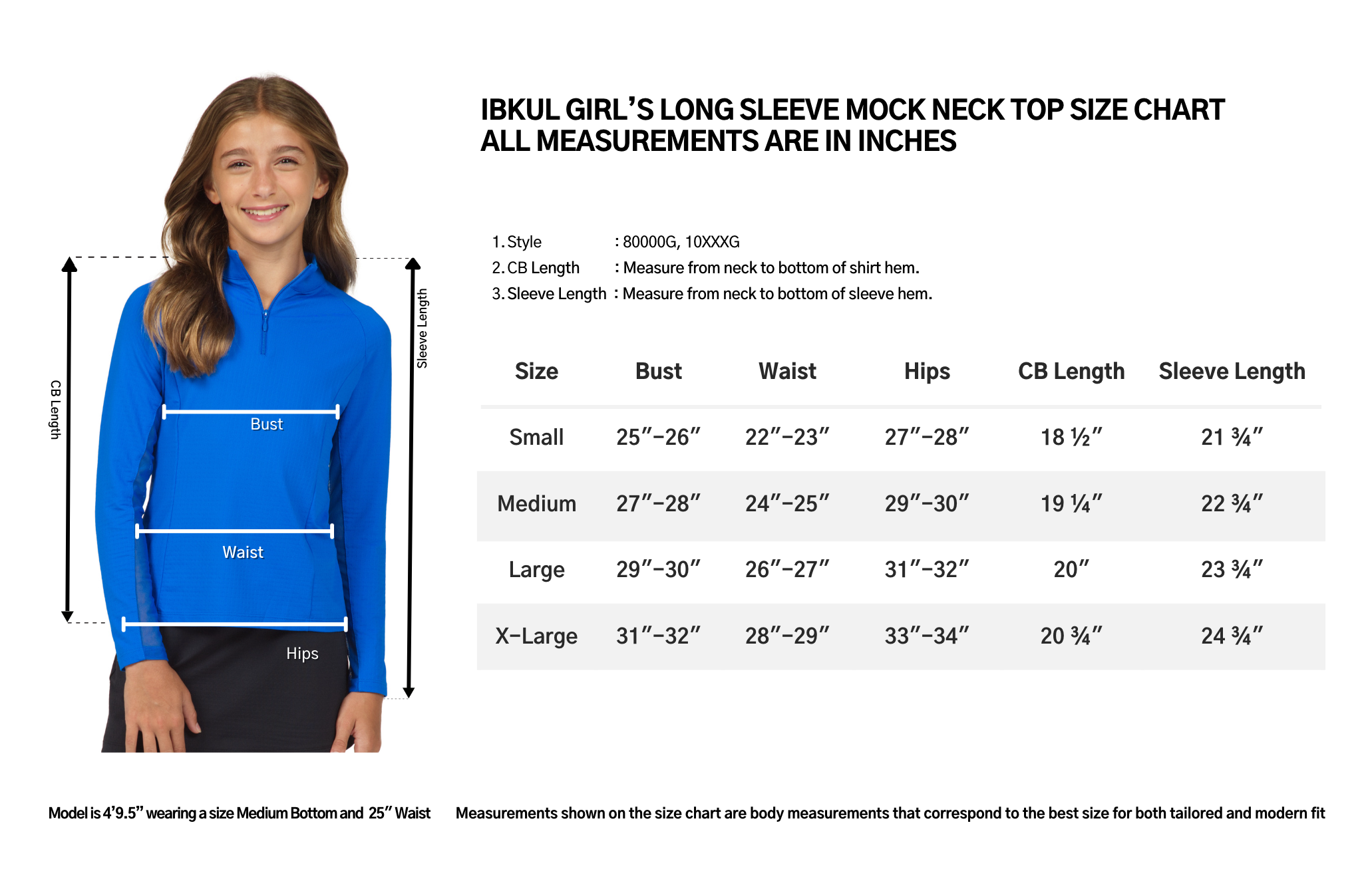 IBKUL Size Chart 80000G