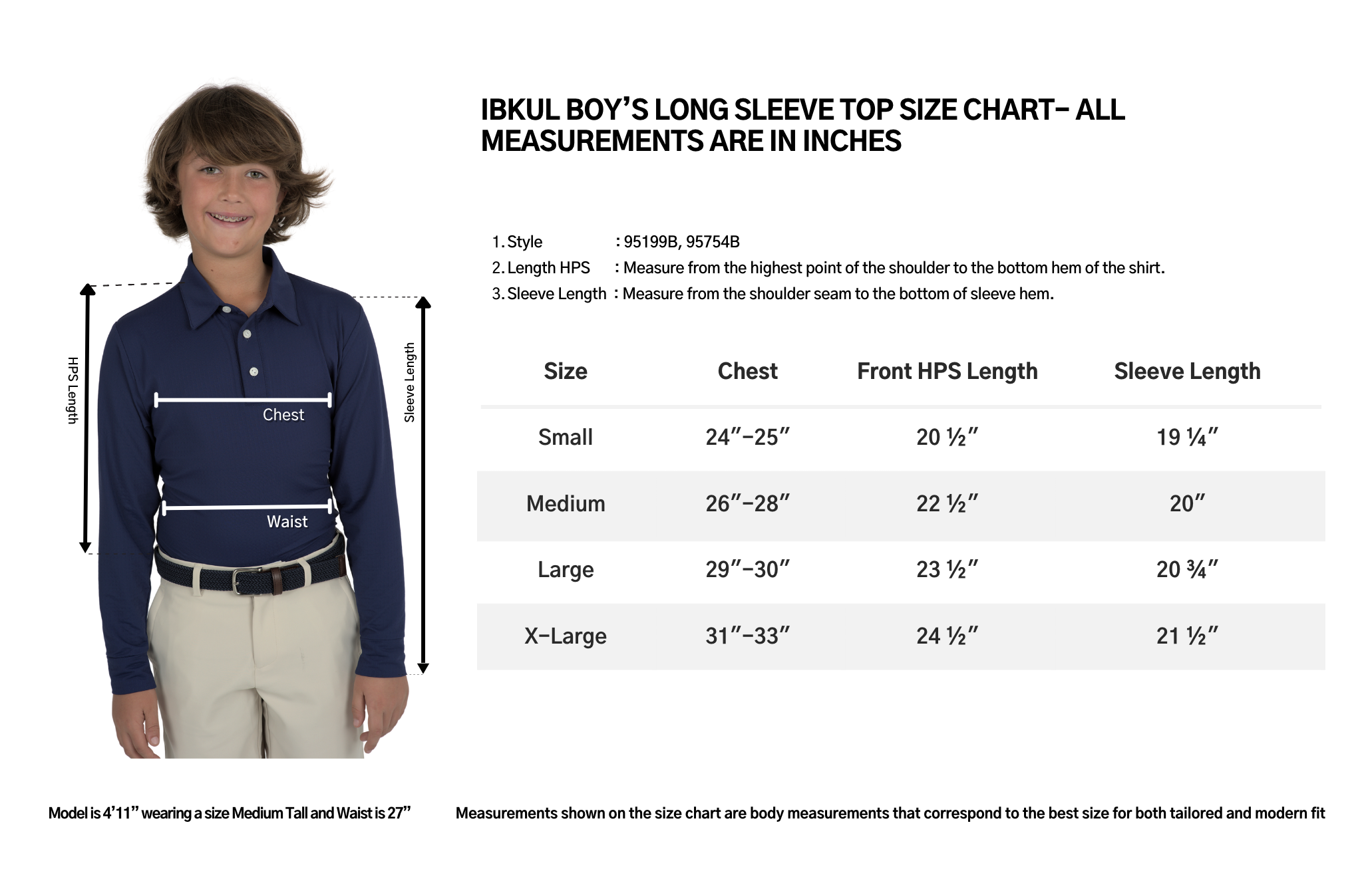 IBKUL Size Chart 95xxxb