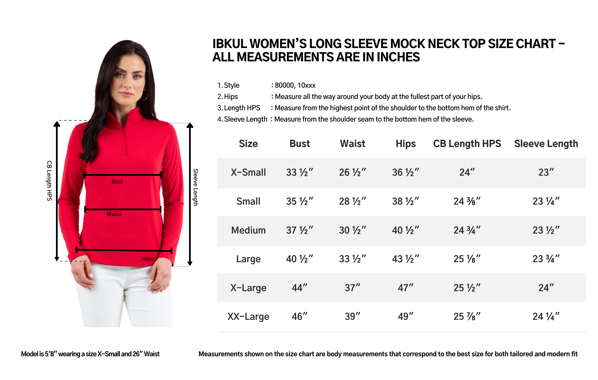 IBKUL Size Chart 80000