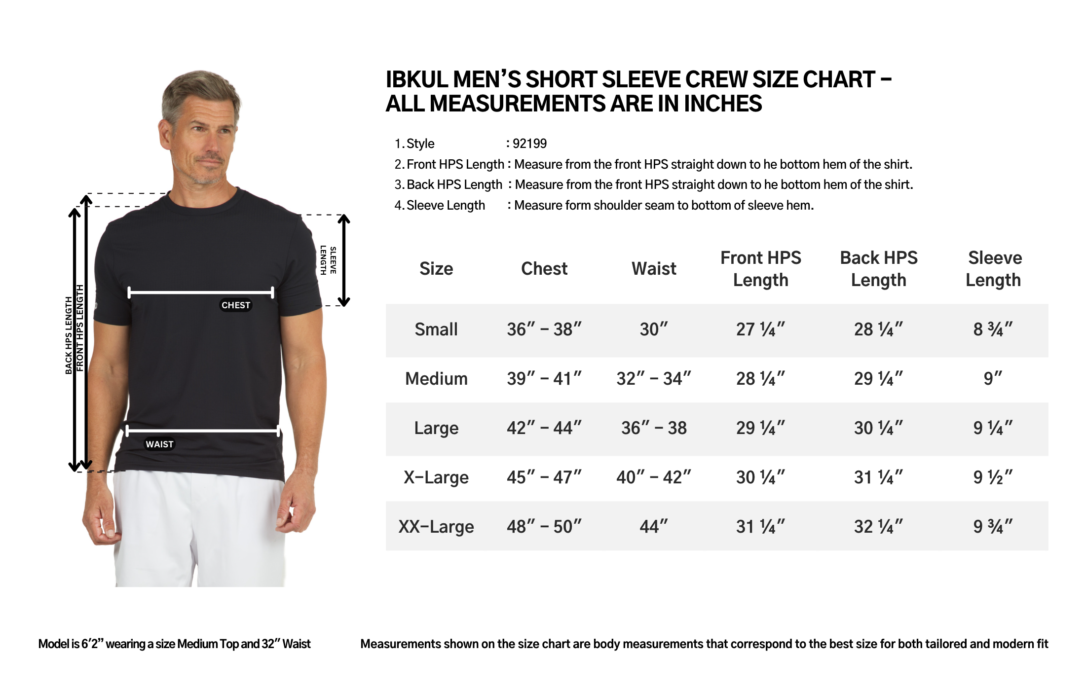 IBKUL Size Chart 92199