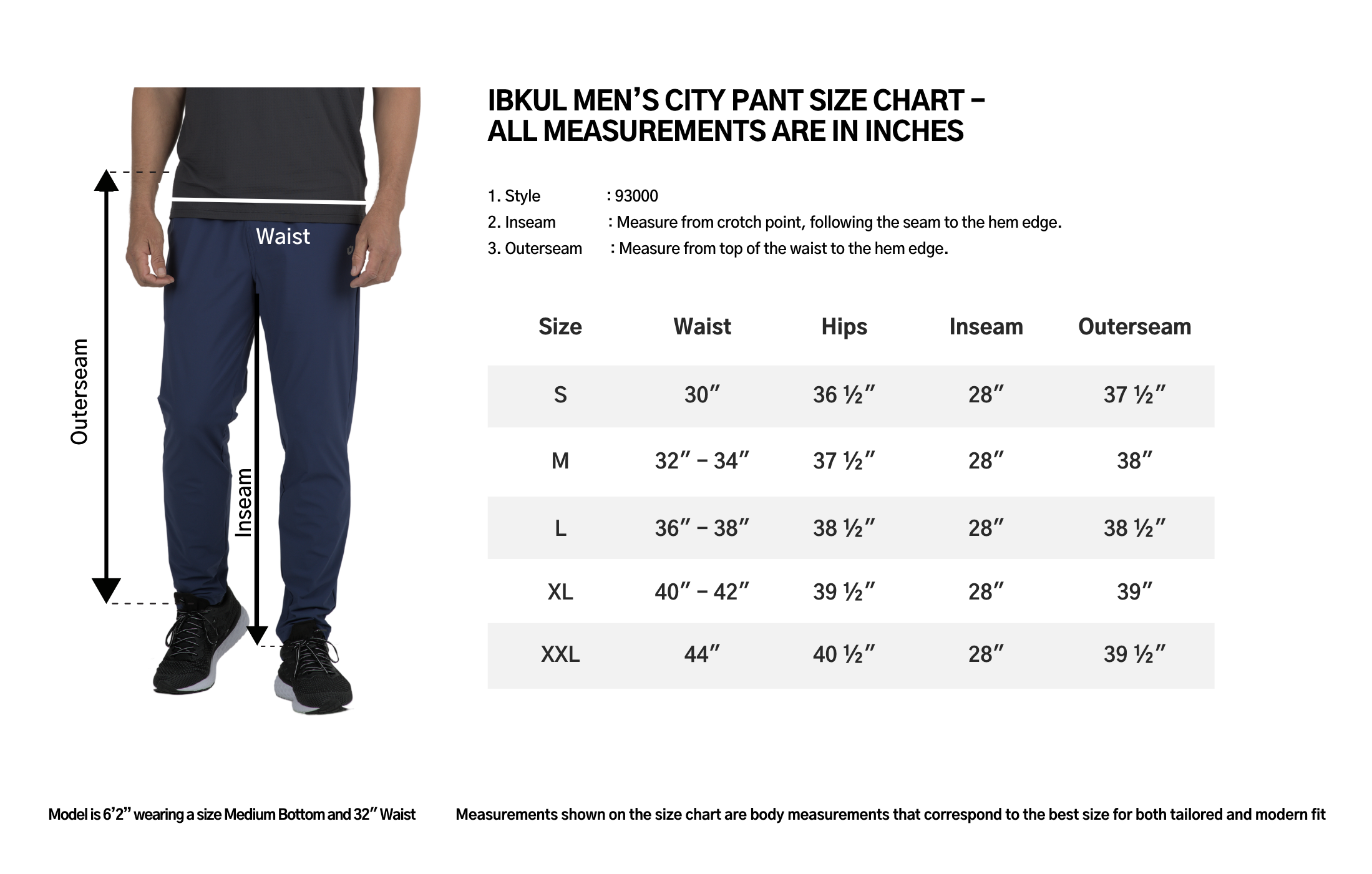 IBKUL Size Chart 93000