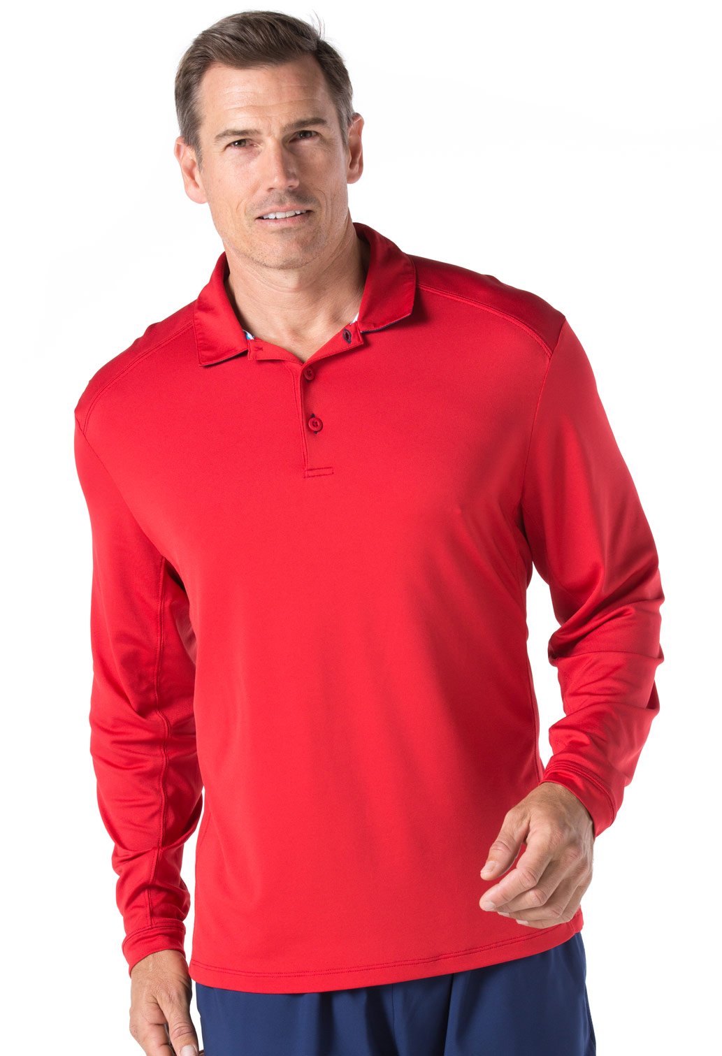 ibkul solid long sleeve polo