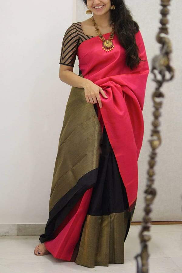 black and red party wear saree