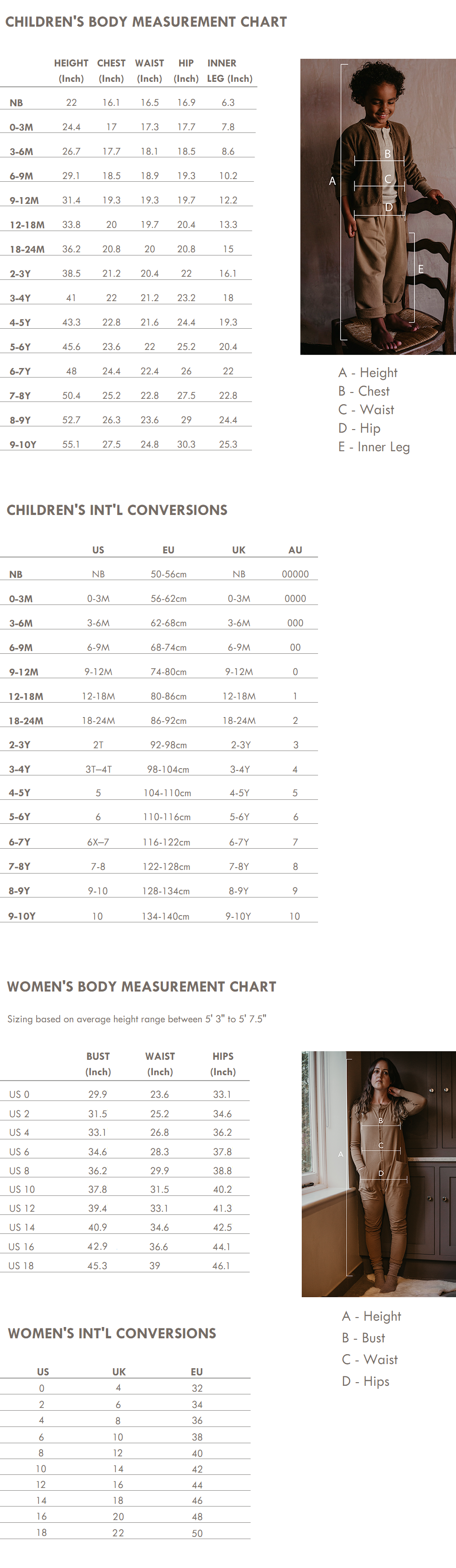 Women's Size Guide, Women's Clothing Size Guide