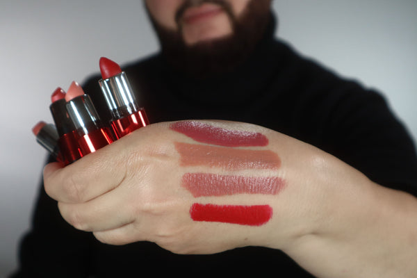 Colour Core Lipstick in (top to bottom) St. Moritz, Los Angeles, Kalahari & upcoming new matte shade, New York!