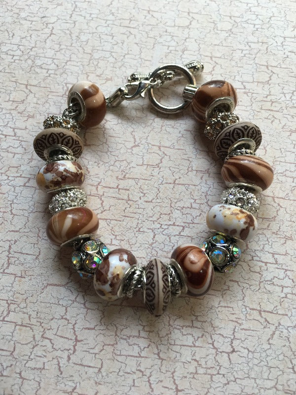 Brown Swirl European Bracelet
