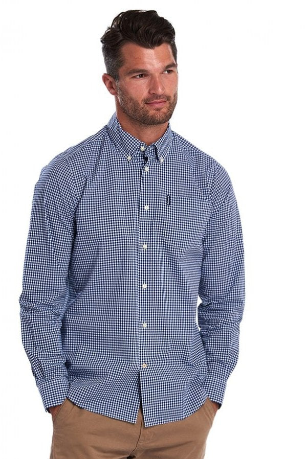 blue barbour shirt