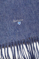 Barbour Scarf Plain Lambswool - Denim Blue - USC0008BL91 - Logo Detail