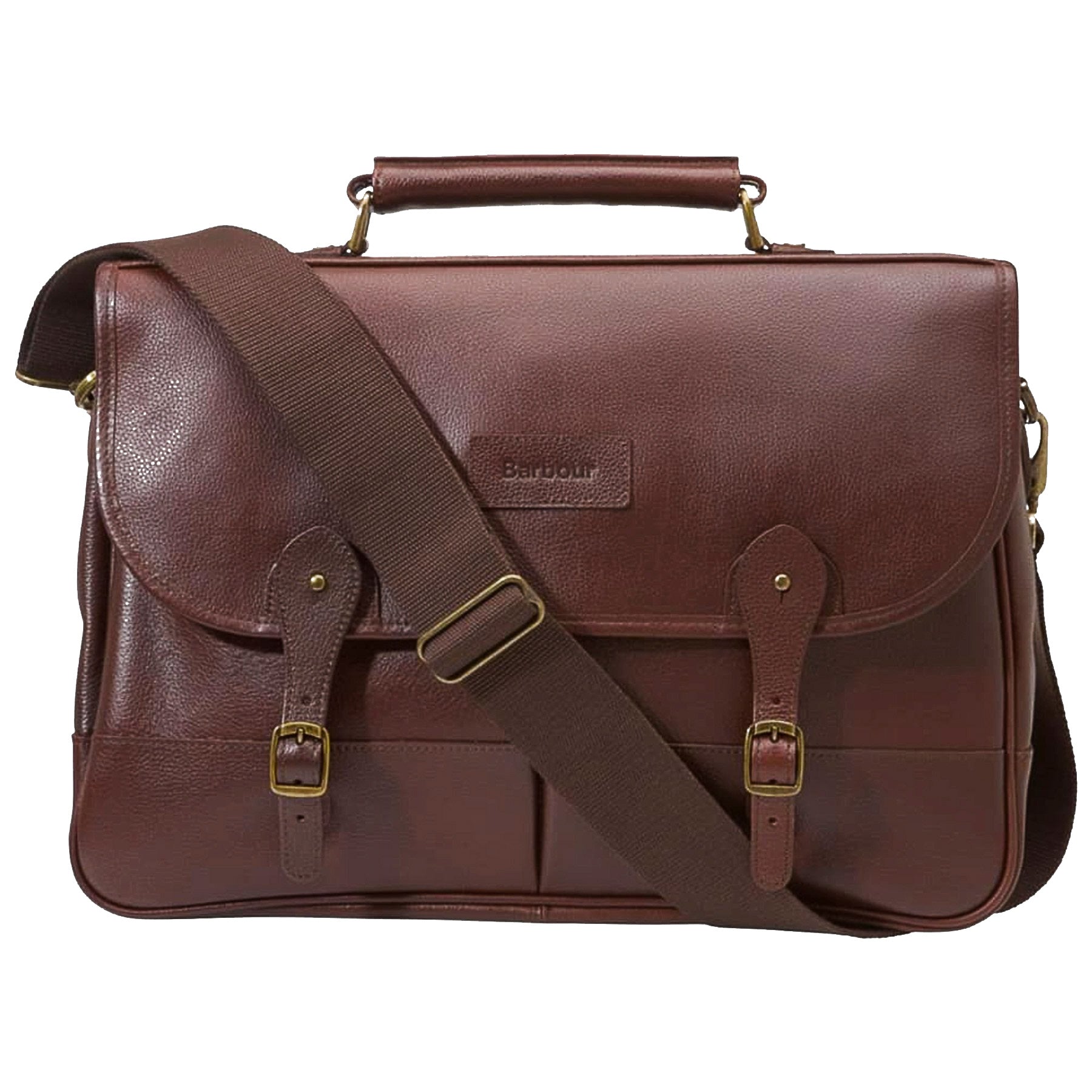 barbour leather satchel