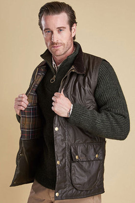 barbour tweed gilet