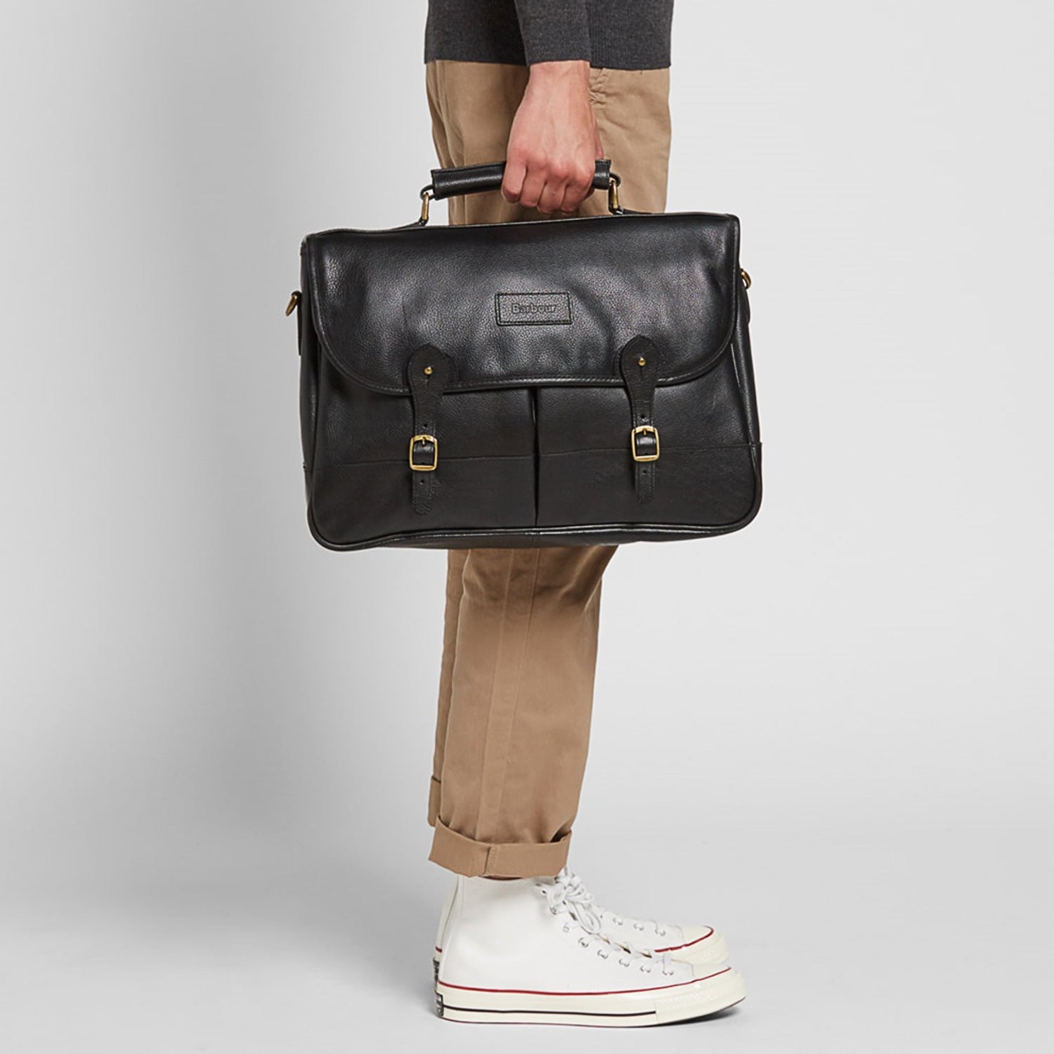 Buy Barbour Briefcase-Black Leather 