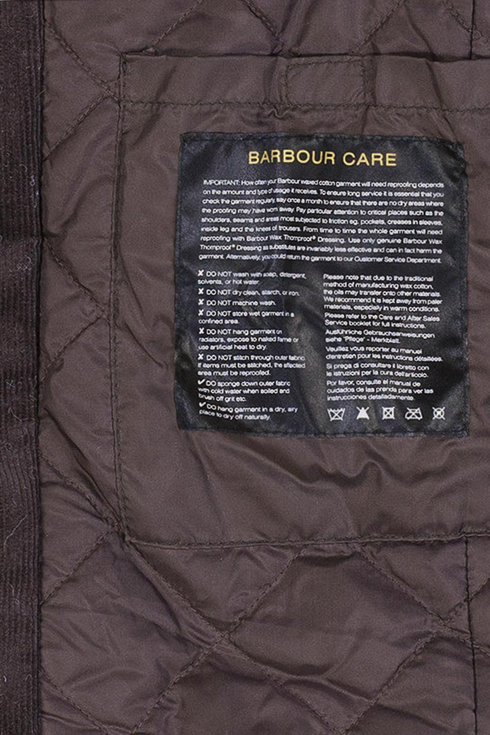 how do you clean a barbour wax jacket