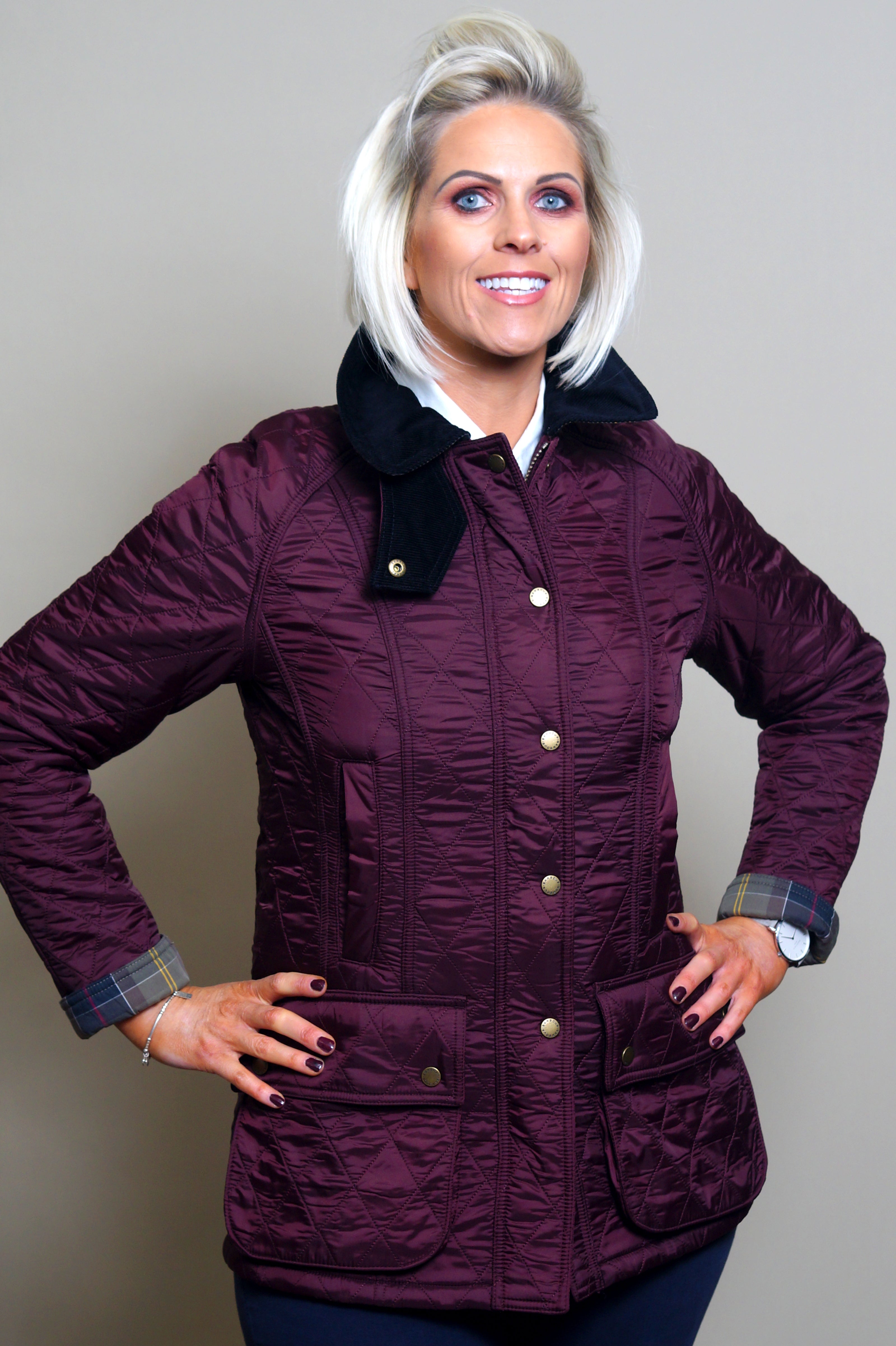 aubergine barbour jacket