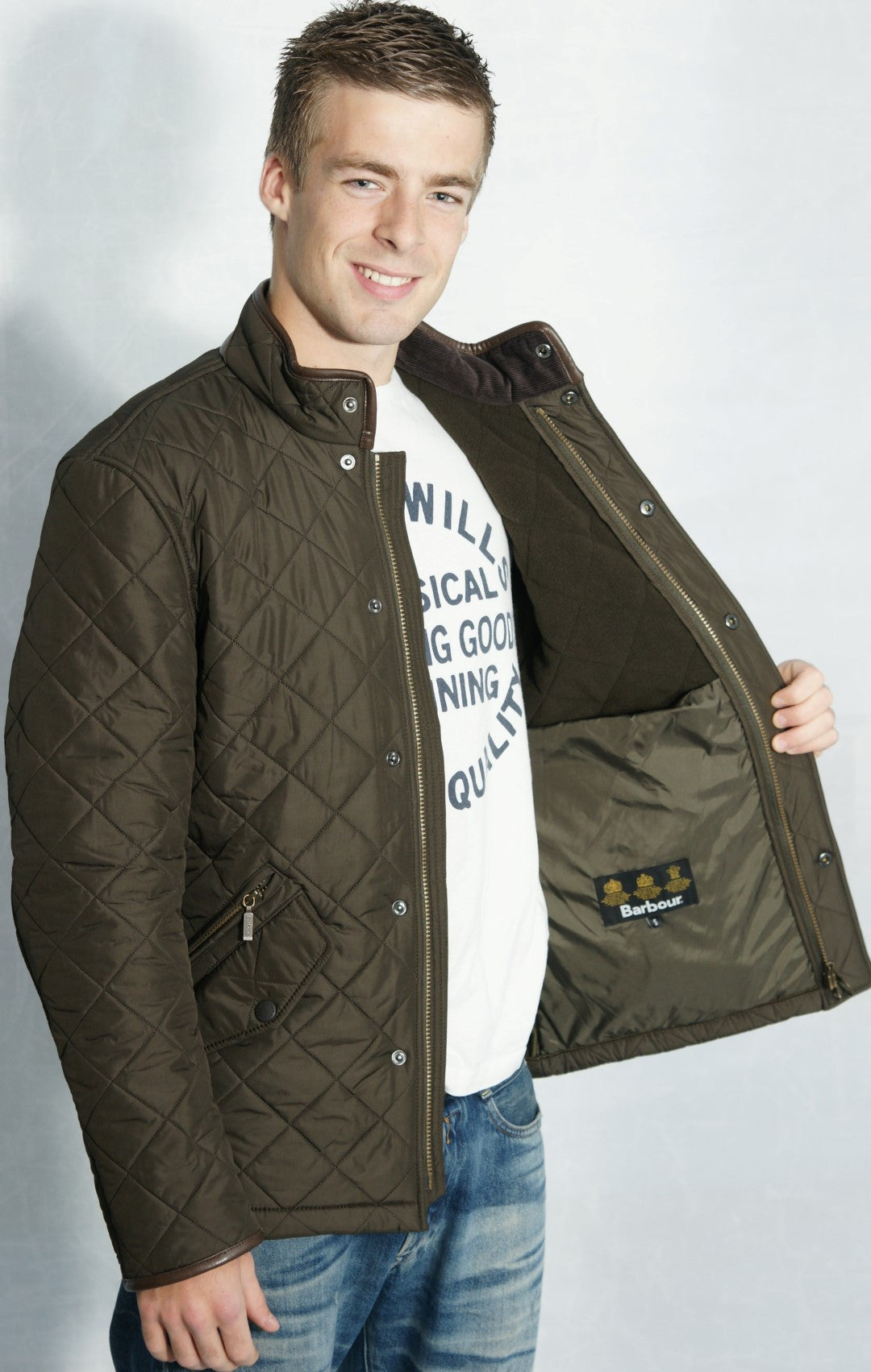 barbour quilted green jacket