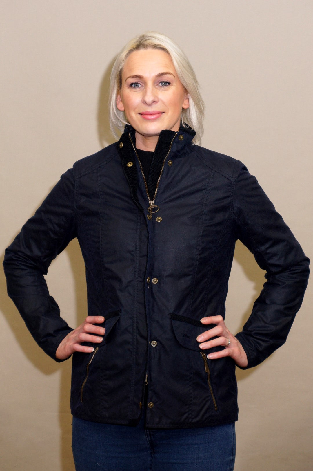 barbour navy wax jacket ladies