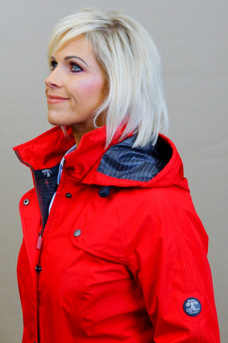 womens red barbour coat