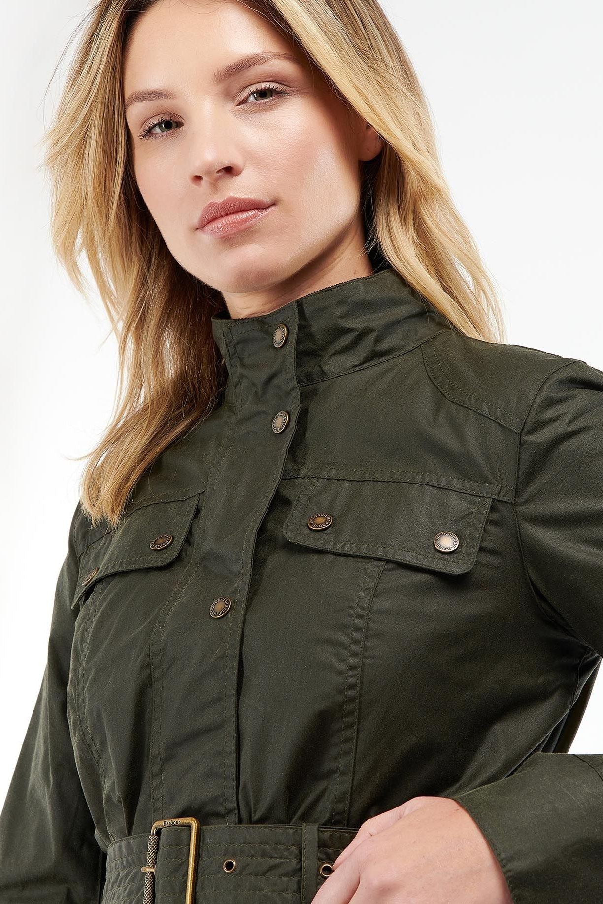 Barbour Alena new wax jacket in Olive LWX1226OL51 – Smyths Country Sports