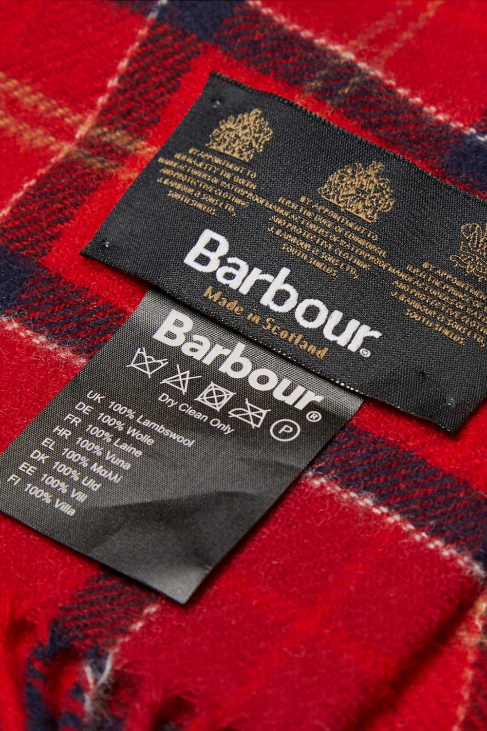 barbour scarf red