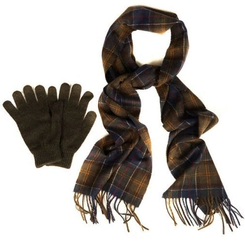 barbour scarf and glove gift box