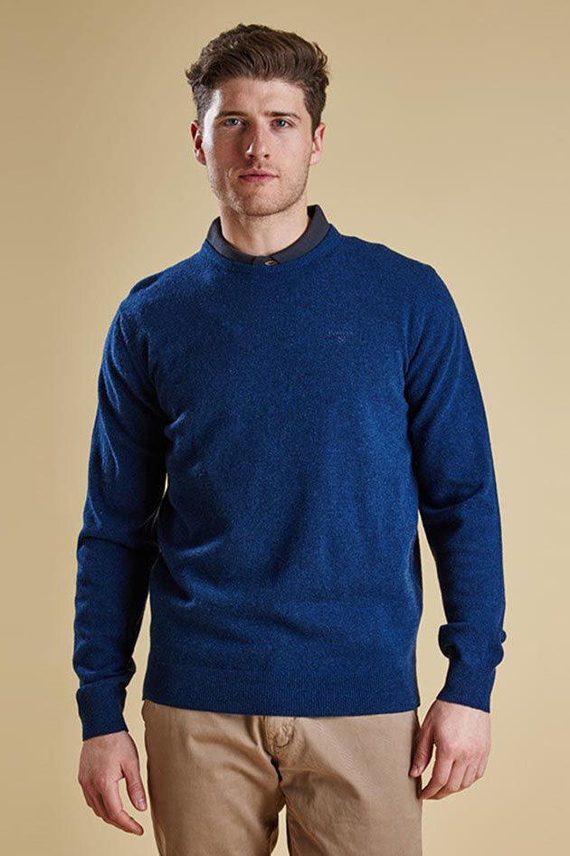 barbour essential lambswool crew neck jumper