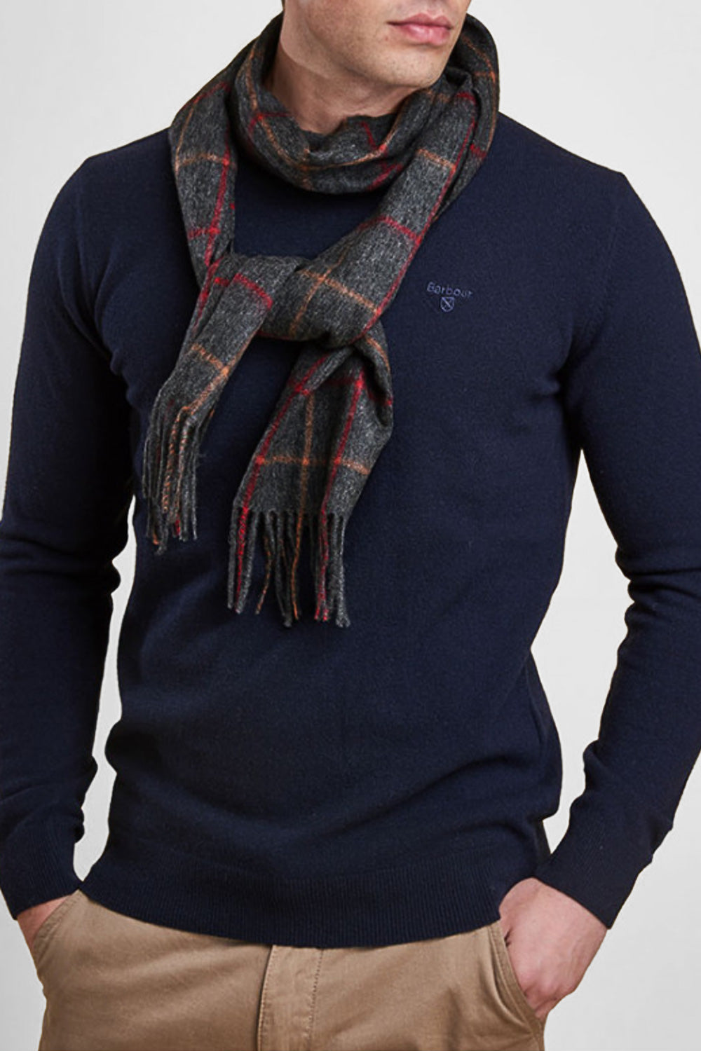 barbour tattersall lambswool scarf