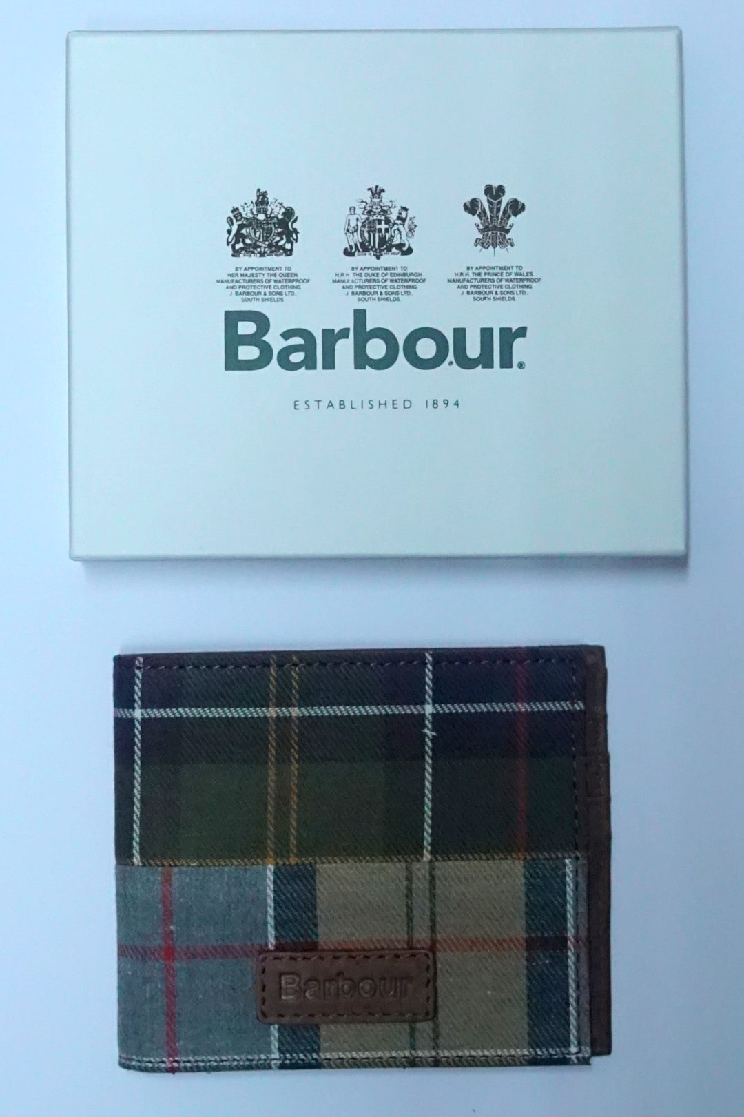 barbour mixed tartan billfold wallet